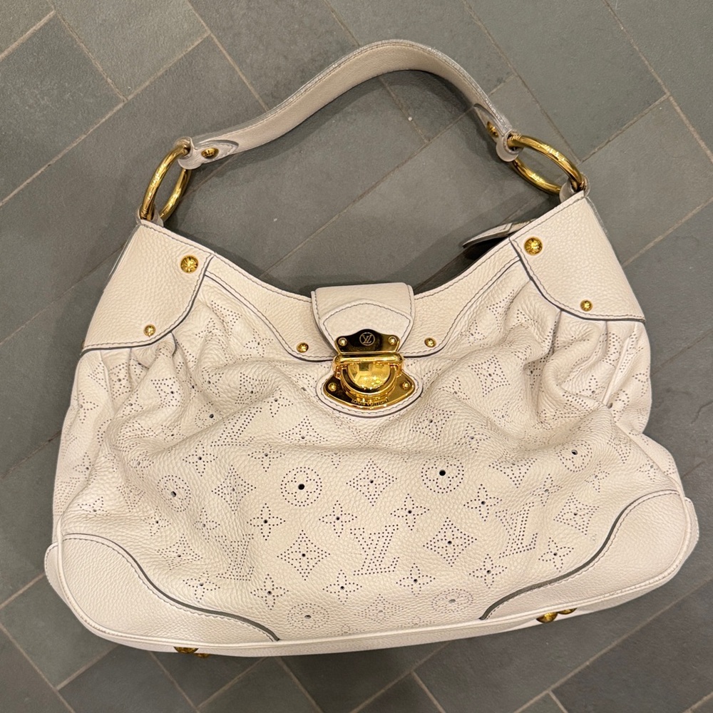 Louis Vuitton Solar GM White Mahina Perforated Hobo